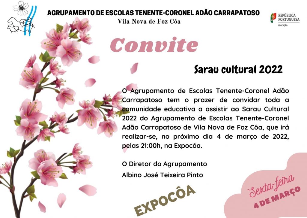 Convite Sarau Cultural 2022