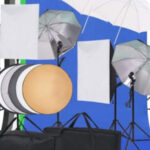 KIT de iluminação para estúdio com 5 fundos coloridos