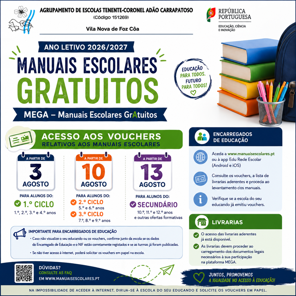 Manuais Escolares Gratuitos | Ano Letivo 2026/2027