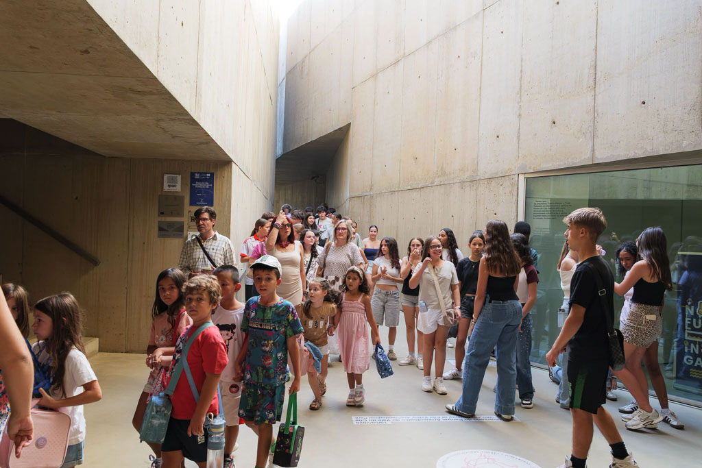 Alunos à entrada do Museu do Côa.